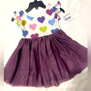 Emerson and Friends Baby tulle hearts dress. 12-18 month. Purple